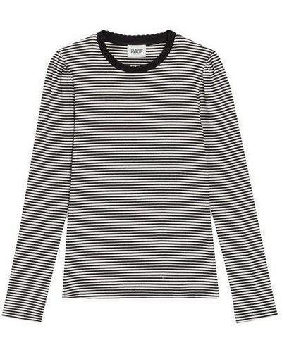 Claudie Pierlot Two-tone Striped T-shirt - Gray