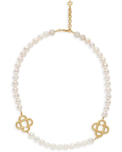 Casablancabrand Perlenkette mit Logo - Weiß