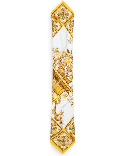Dolce & Gabbana Écharpe en sergé de soie à imprimé majolique - Métallisé