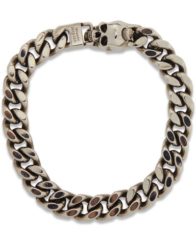Alexander McQueen Bracelet Skull Chain - Marron