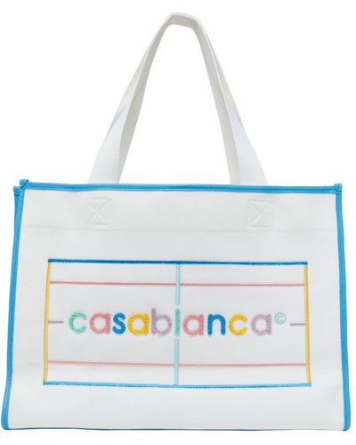 Casablancabrand Embroidered Knit Shopper - Blue