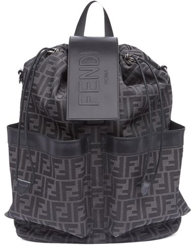 Fendi Rucksack mit Tunnelzug, small - Schwarz