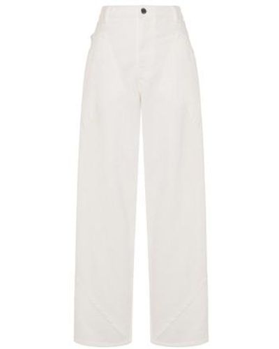 Alberta Ferretti Surpantalon en taurillon de coton - Blanc