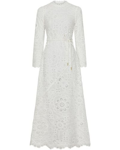 Zimmermann Ottie Embroidered Long Dress - White