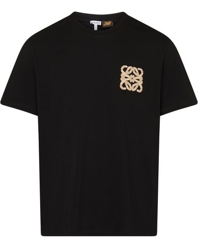 Loewe Baumwoll-T-Shirt in lockerer Passform Anagram - Schwarz