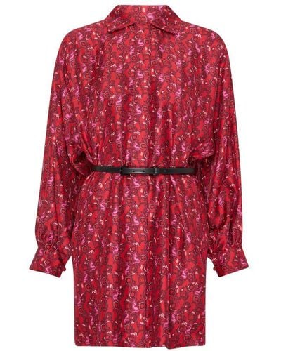 Max Mara Ozio Mini Silk Dress - Red