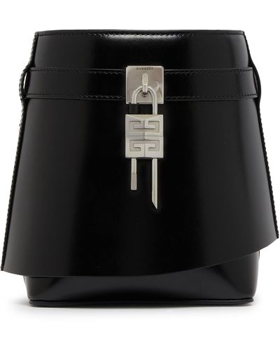 Givenchy Bucket Bag Shark Lock aus Boxleder - Schwarz