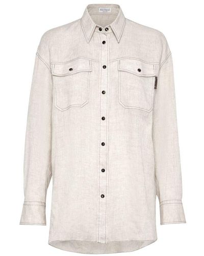 Brunello Cucinelli Linen Shirt - Natural