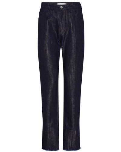 Victoria Beckham Cropped High-waist Tapered Jeans - Blue