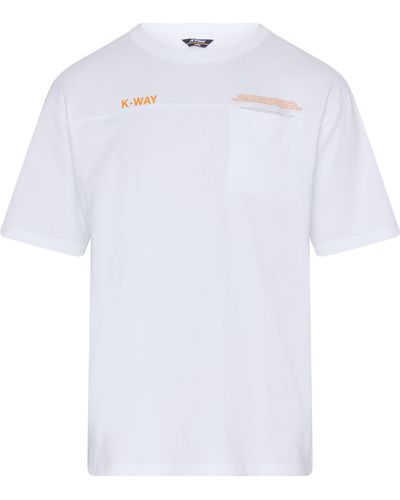 K-Way T-shirt à poches Fantome Lettering - Blanc