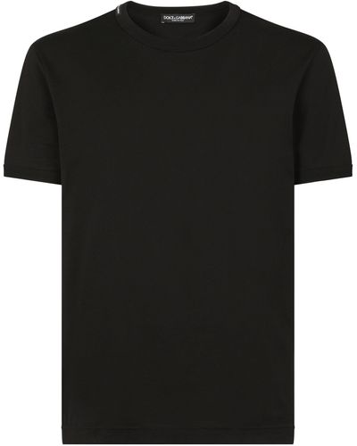 Dolce & Gabbana Baumwoll-T-Shirt mit Logo - Schwarz