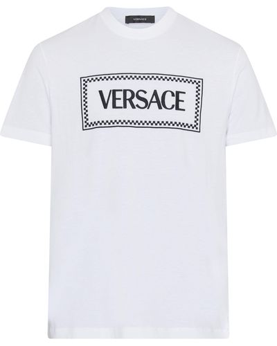 Versace Kurzarm-T-Shirt mit Logo - Weiß