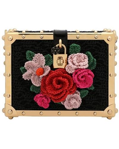 Dolce & Gabbana Raffia Crochet Dolce Box Bag - Multicolour