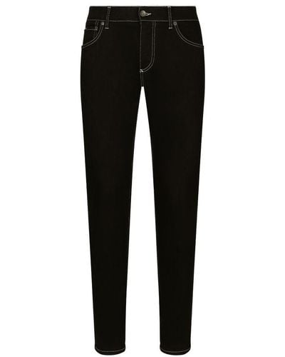 Dolce & Gabbana Slim-fit Stretch Denim Jeans - Black