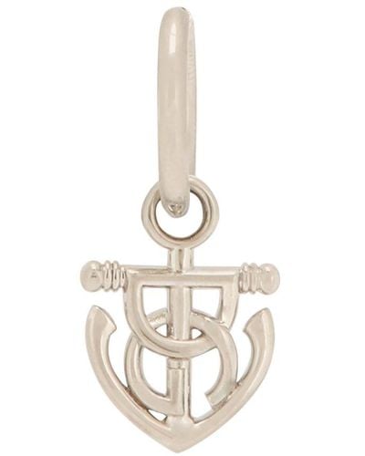 Dolce & Gabbana Single Stud Earring With "marina"anchor - Metallic
