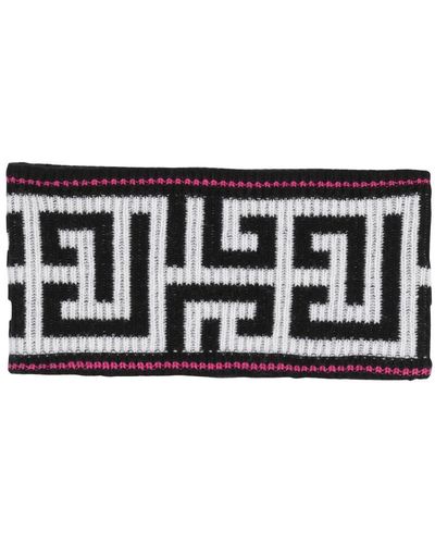 Balmain Wool Headband With Large Monogram - Black