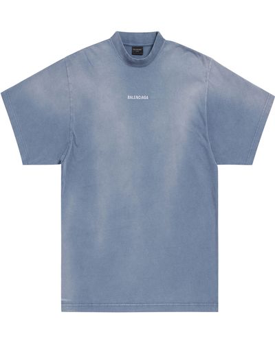 Balenciaga Back Fit T-Shirt Medium - Blau