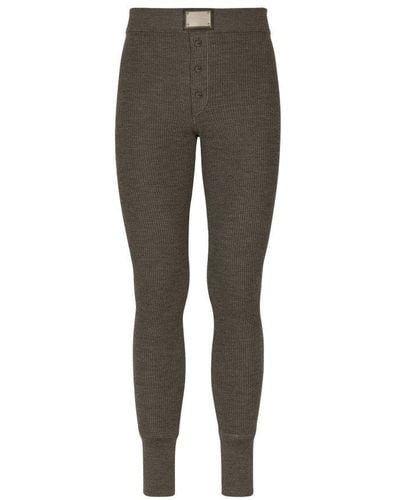 Dolce & Gabbana Wool Fine-rib leggings - Grey
