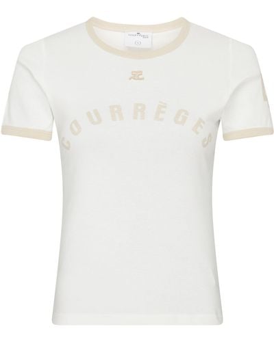 Courreges T-Shirt Resistance Contrast - Weiß