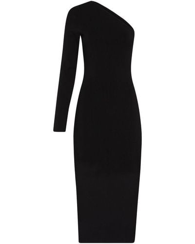 Victoria Beckham Vb Body One Shoulder Midi Dress - Black
