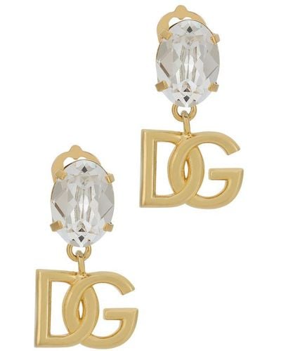 Dolce & Gabbana Earrings With Rhinestones - White