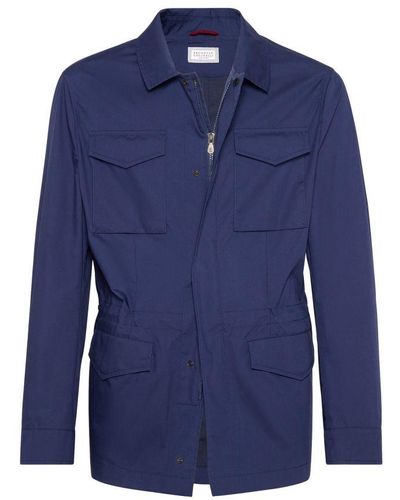Brunello Cucinelli Military-Style Jacket - Blue