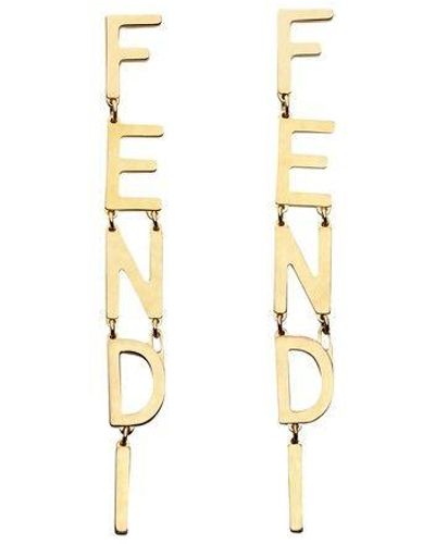 Fendi Signature Earrings - Metallic