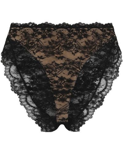 Dolce & Gabbana High-waisted Chantilly Lace Panties - Black