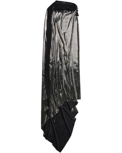 Balenciaga Minimal Gown In Metallic Jersey - Black