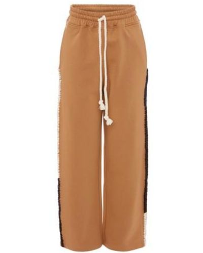 JW Anderson Wide Leg Contrast Stitch Track Pant - Brown