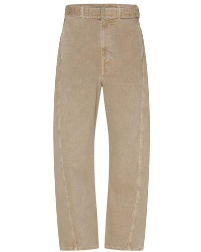 Lemaire Twisted Belted Pants - Natural