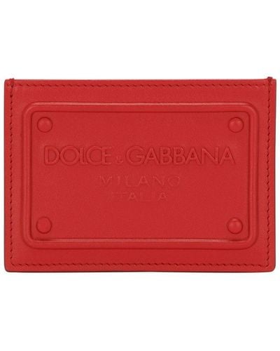 Dolce & Gabbana Calfskin Card Holder - Red