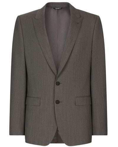 Dolce & Gabbana Single-Breasted Stretch Wool Martini-Fit Suit - Grey