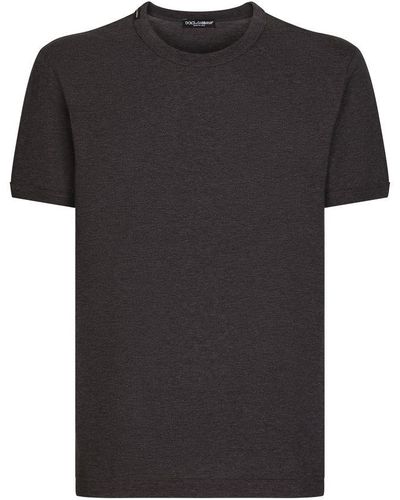 Dolce & Gabbana Cotton T-Shirt With Logo - Black
