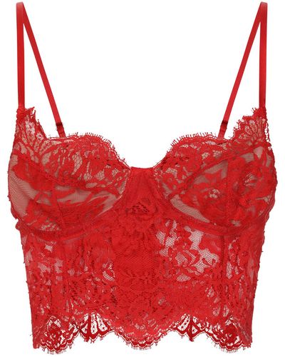 Dolce & Gabbana Corset lingerie en dentelle - Rouge