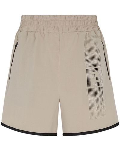 Fendi Short Trousers With Elasticated Waist - Natural