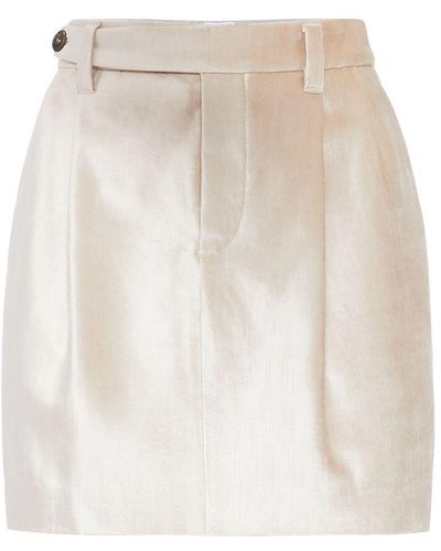 Brunello Cucinelli Sartorial Mini Skirt - Natural