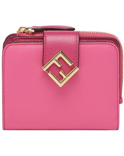 Fendi Ff Diamonds Wallet - Pink
