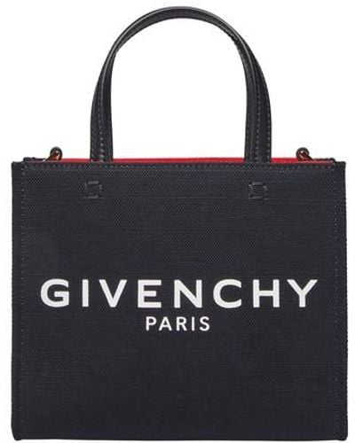Givenchy Mini G Tote Shopping Bag In Canvas - Black