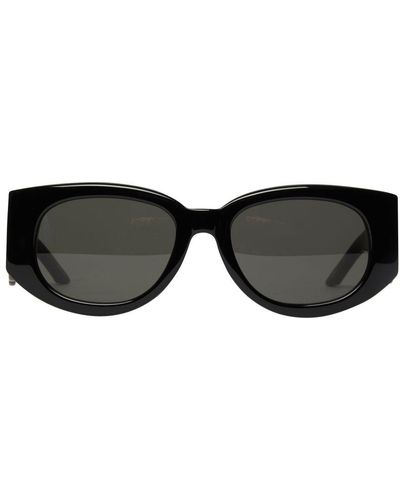 Casablancabrand Acetate Metal Oval Wave Sunglasses - Black