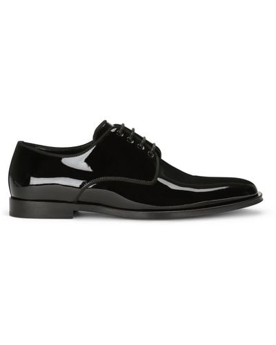 Dolce & Gabbana Glänzende Derby-Schuhe aus Lackleder - Schwarz