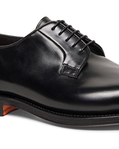 Santoni Derby-Schuh aus poliertem Leder - Schwarz