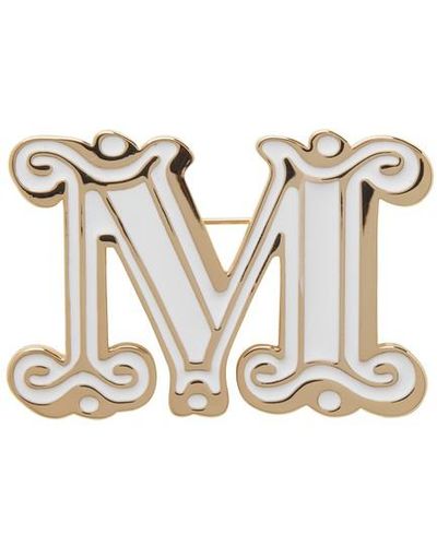 Max Mara Logo Brooch - Metallic