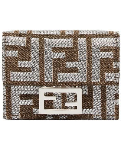 Fendi Baguette Micro Trifold Wallet - Metallic
