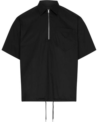 Prada Chemise zippée à manches courtes - Noir