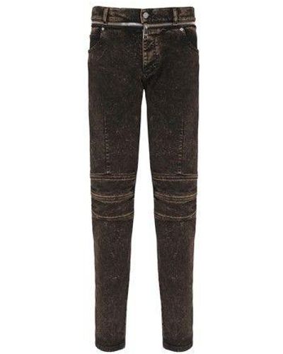 Balmain Slim-fit Jeans With Zipped Belt - Black