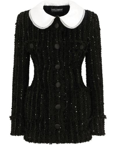 Dolce & Gabbana Veste en tweed - Noir