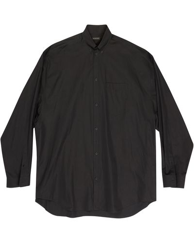 Balenciaga Chemise ample à logo imprimé - Noir