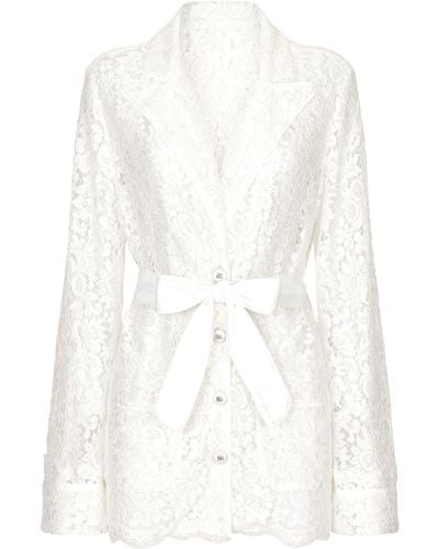 Dolce & Gabbana Pyjamabluse aus Blütenspitze - Weiß