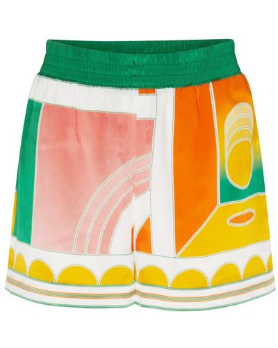 Casablancabrand Silk Shorts - Yellow